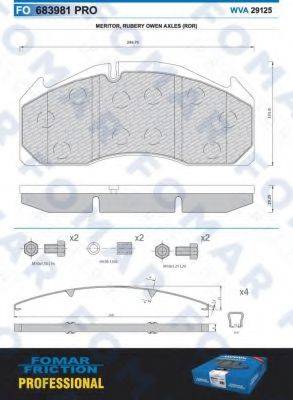 FOMAR FRICTION FO683981 Комплект гальмівних колодок, дискове гальмо