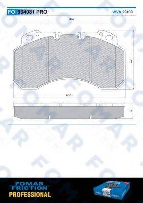 FOMAR FRICTION FO934081 Комплект гальмівних колодок, дискове гальмо