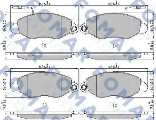 FOMAR FRICTION FO239681 Комплект гальмівних колодок, дискове гальмо