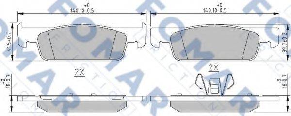 FOMAR FRICTION FO250581 Комплект гальмівних колодок, дискове гальмо