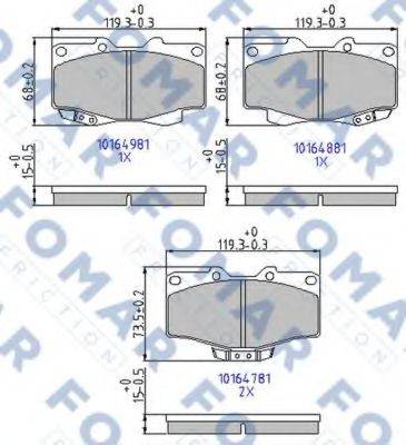 FOMAR FRICTION FO464781 Комплект гальмівних колодок, дискове гальмо