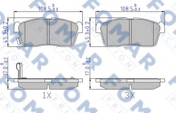 FOMAR FRICTION FO603681 Комплект гальмівних колодок, дискове гальмо