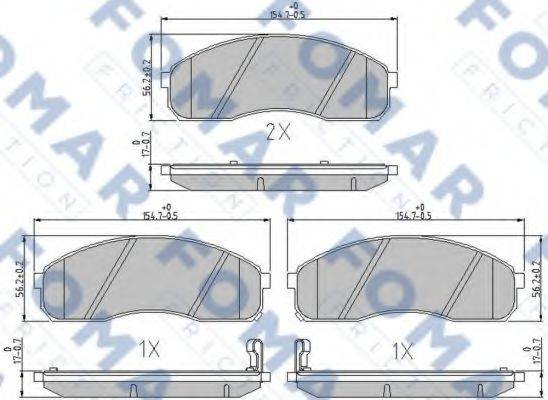 FOMAR FRICTION FO685981 Комплект гальмівних колодок, дискове гальмо