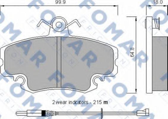 FOMAR FRICTION FO724281 Комплект гальмівних колодок, дискове гальмо