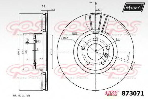 MAXTECH 8730710000 гальмівний диск