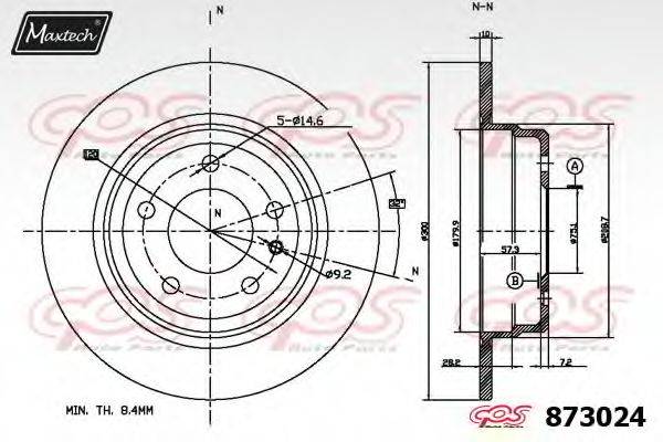 MAXTECH 8730240000 гальмівний диск