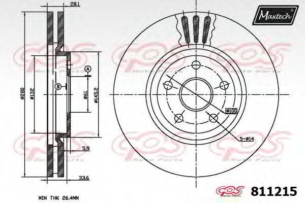 MAXTECH 8112150000 гальмівний диск