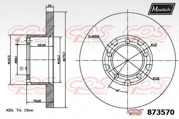 MAXTECH 8735700000 гальмівний диск