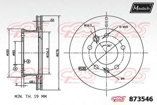 MAXTECH 8735460000 гальмівний диск