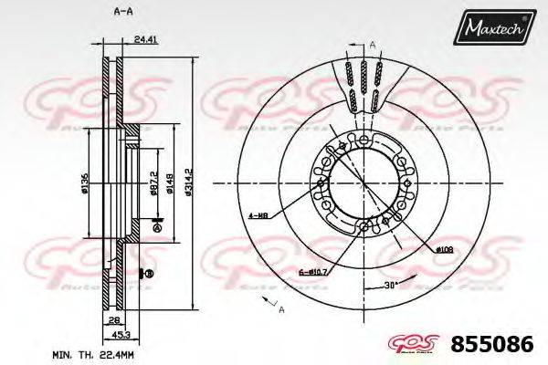 MAXTECH 8550860000 гальмівний диск