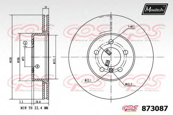 MAXTECH 8730876060 гальмівний диск