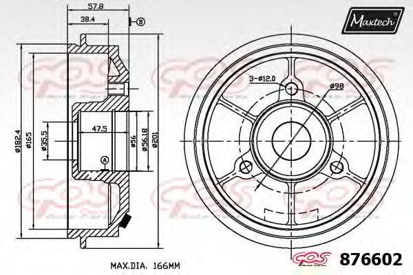 MAXTECH 8766020006 Гальмівний барабан