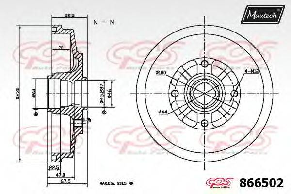 MAXTECH 8665020008 Гальмівний барабан