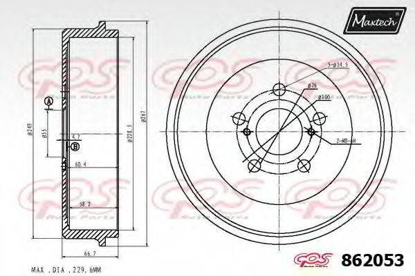 MAXTECH 8620530000 Гальмівний барабан