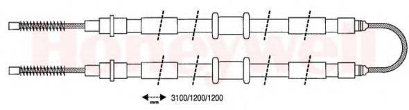 BENDIX 432648B Трос, стоянкова гальмівна система