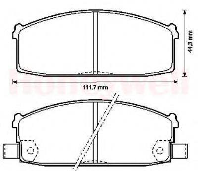 BENDIX 572233B Комплект гальмівних колодок, дискове гальмо