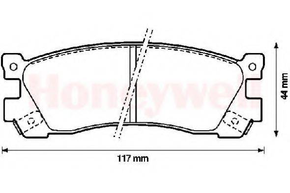 BENDIX 572248B Комплект гальмівних колодок, дискове гальмо