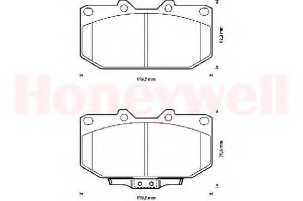 BENDIX 572252B Комплект гальмівних колодок, дискове гальмо