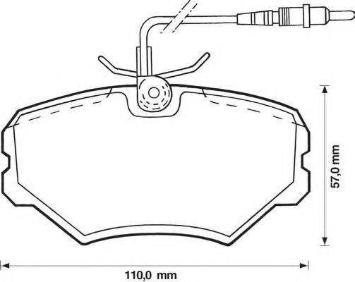 BENDIX 571857B Комплект гальмівних колодок, дискове гальмо