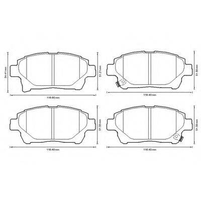 BENDIX 572618B Комплект гальмівних колодок, дискове гальмо