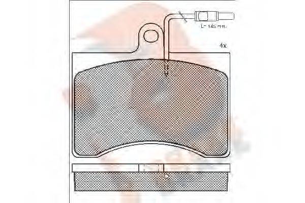 R BRAKE RB0322 Комплект гальмівних колодок, дискове гальмо