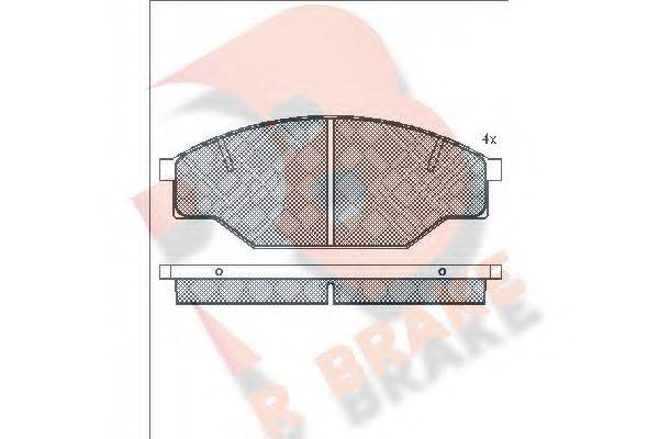 R BRAKE RB0614 Комплект гальмівних колодок, дискове гальмо