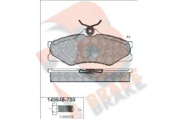 R BRAKE RB0648 Комплект гальмівних колодок, дискове гальмо