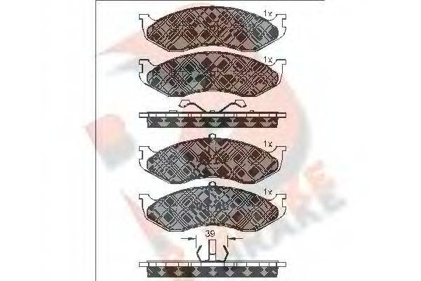 R BRAKE RB0968 Комплект гальмівних колодок, дискове гальмо