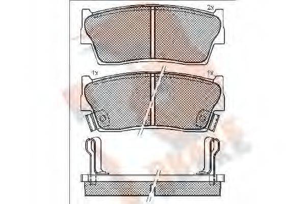 R BRAKE RB1002 Комплект гальмівних колодок, дискове гальмо