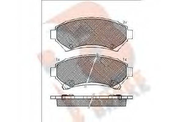 R BRAKE RB1182 Комплект гальмівних колодок, дискове гальмо