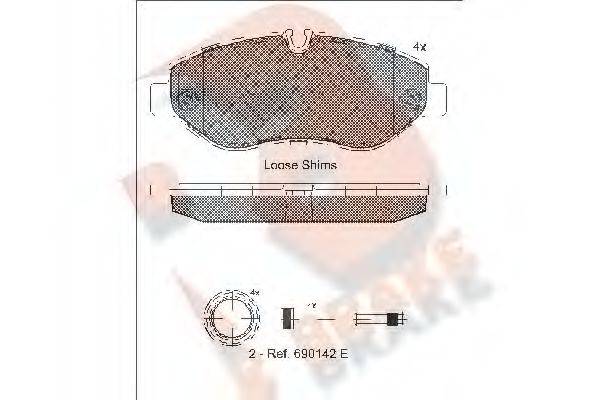 R BRAKE RB1786 Комплект гальмівних колодок, дискове гальмо