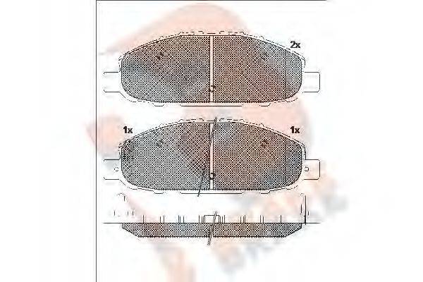 R BRAKE RB1813202 Комплект гальмівних колодок, дискове гальмо