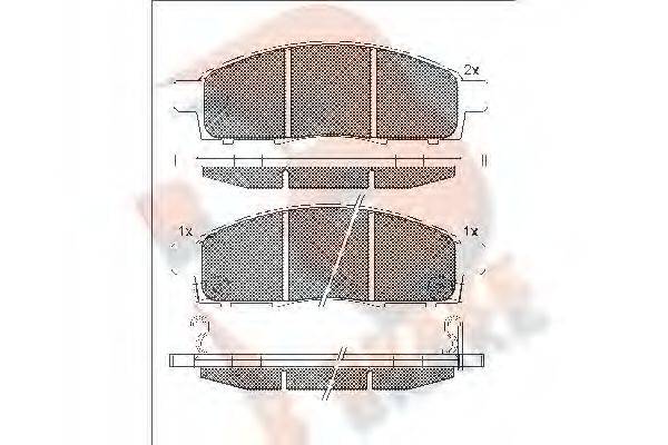 R BRAKE RB1966 Комплект гальмівних колодок, дискове гальмо