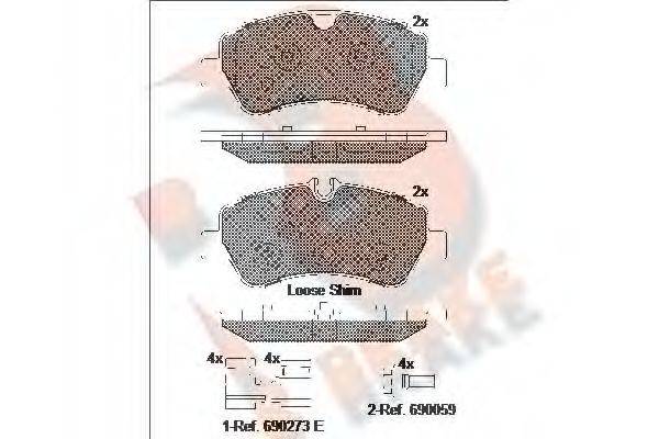 R BRAKE RB2116 Комплект гальмівних колодок, дискове гальмо