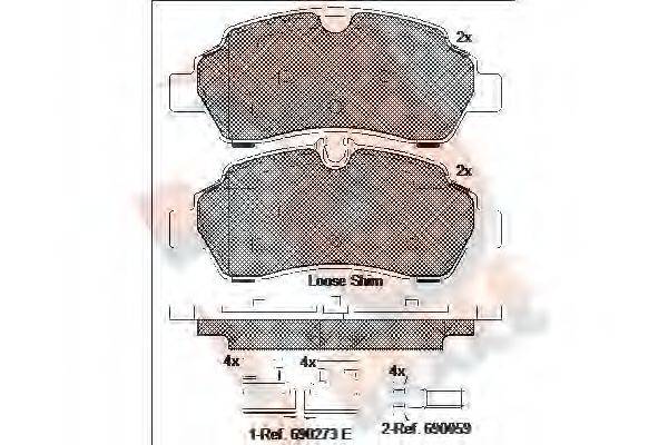 R BRAKE RB2224 Комплект гальмівних колодок, дискове гальмо