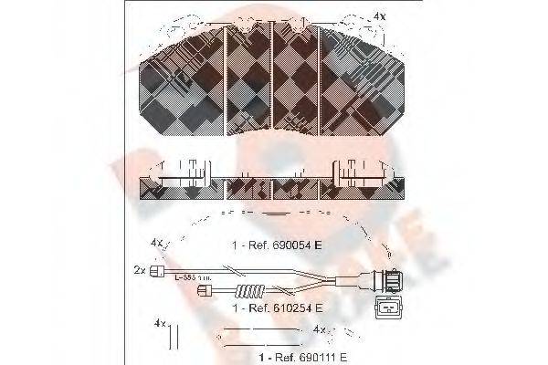 R BRAKE RB1163115 Комплект гальмівних колодок, дискове гальмо