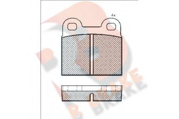 R BRAKE RB0038 Комплект гальмівних колодок, дискове гальмо