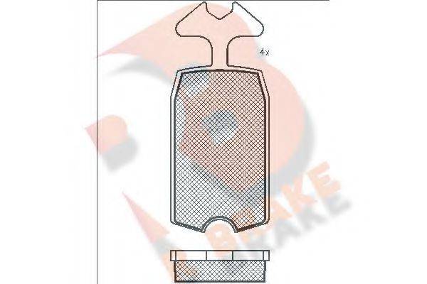 R BRAKE RB0090 Комплект гальмівних колодок, дискове гальмо