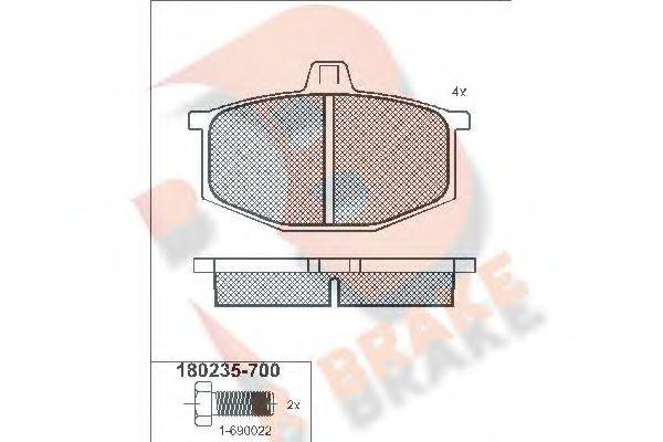 R BRAKE RB0235700 Комплект гальмівних колодок, дискове гальмо