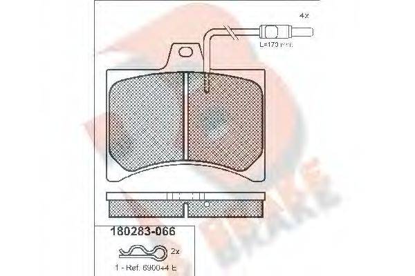 R BRAKE RB0283066 Комплект гальмівних колодок, дискове гальмо