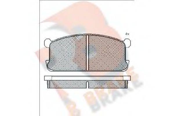 R BRAKE RB0286 Комплект гальмівних колодок, дискове гальмо