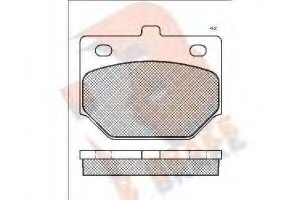 R BRAKE RB0312 Комплект гальмівних колодок, дискове гальмо