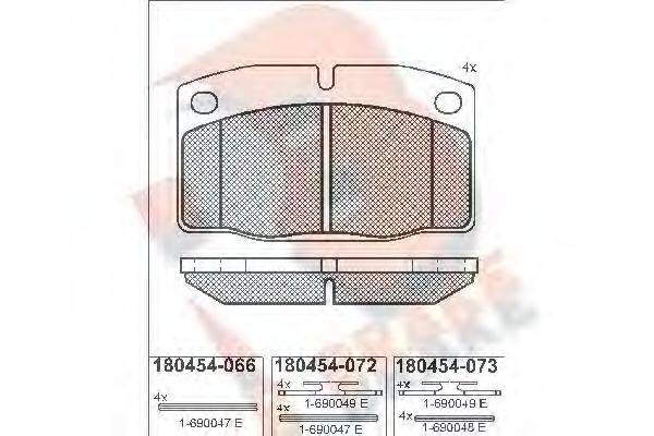 R BRAKE RB0454 Комплект гальмівних колодок, дискове гальмо