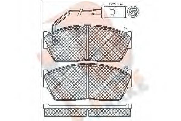 R BRAKE RB0536 Комплект гальмівних колодок, дискове гальмо