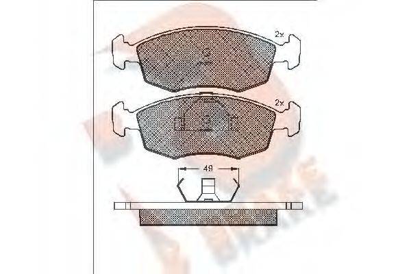 R BRAKE RB0543 Комплект гальмівних колодок, дискове гальмо