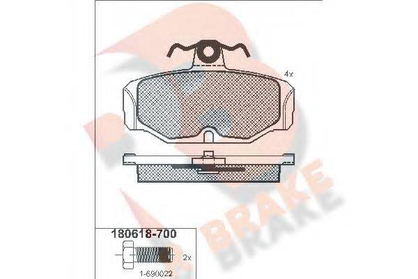 R BRAKE RB0618700 Комплект гальмівних колодок, дискове гальмо