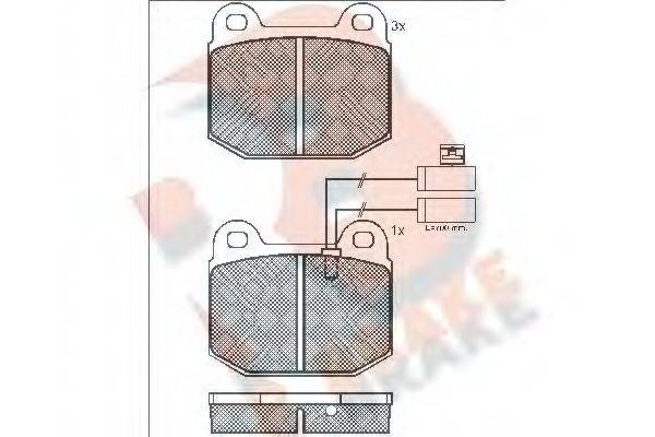 R BRAKE RB0627 Комплект гальмівних колодок, дискове гальмо