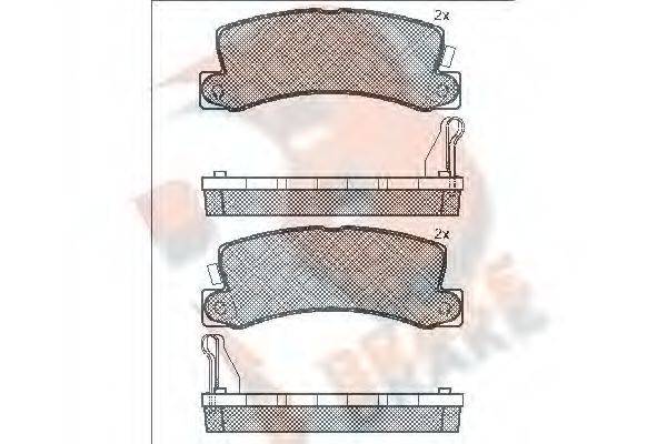 R BRAKE RB0734 Комплект гальмівних колодок, дискове гальмо