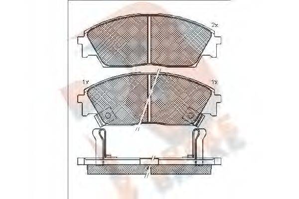 R BRAKE RB0755 Комплект гальмівних колодок, дискове гальмо