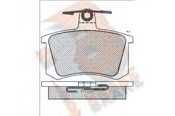 R BRAKE RB0784 Комплект гальмівних колодок, дискове гальмо